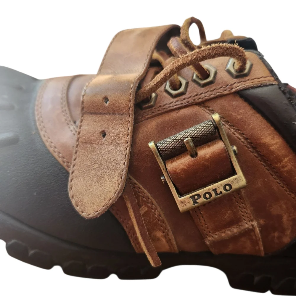 Polo Ralph Lauren Men's Two-Tone Leather Rain Boots